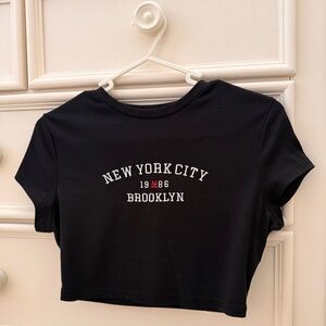 Black New York City Crop Top